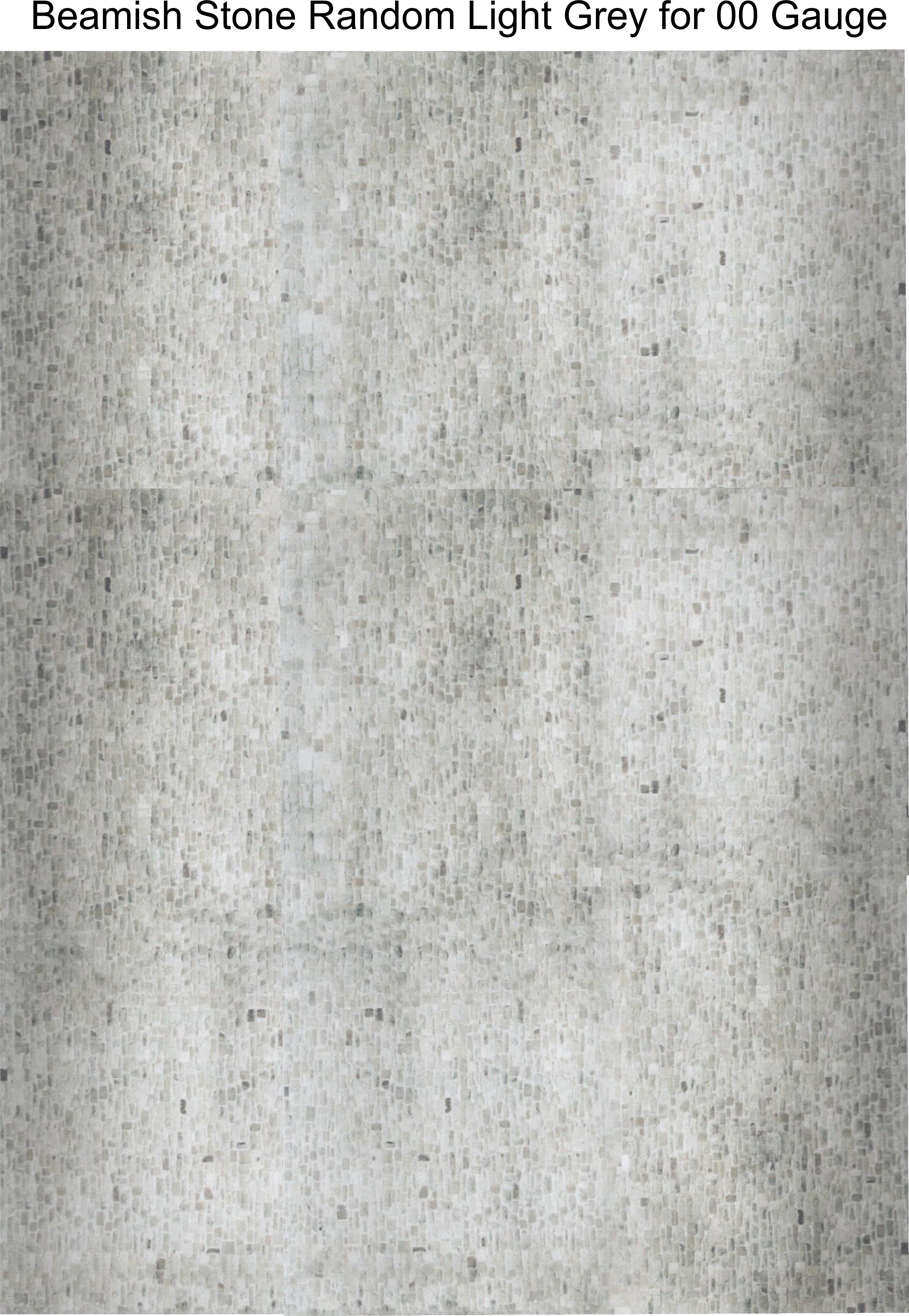 Self Adhesive A4 Sheet Beamish Stone Random Light Grey for 00 Gauge